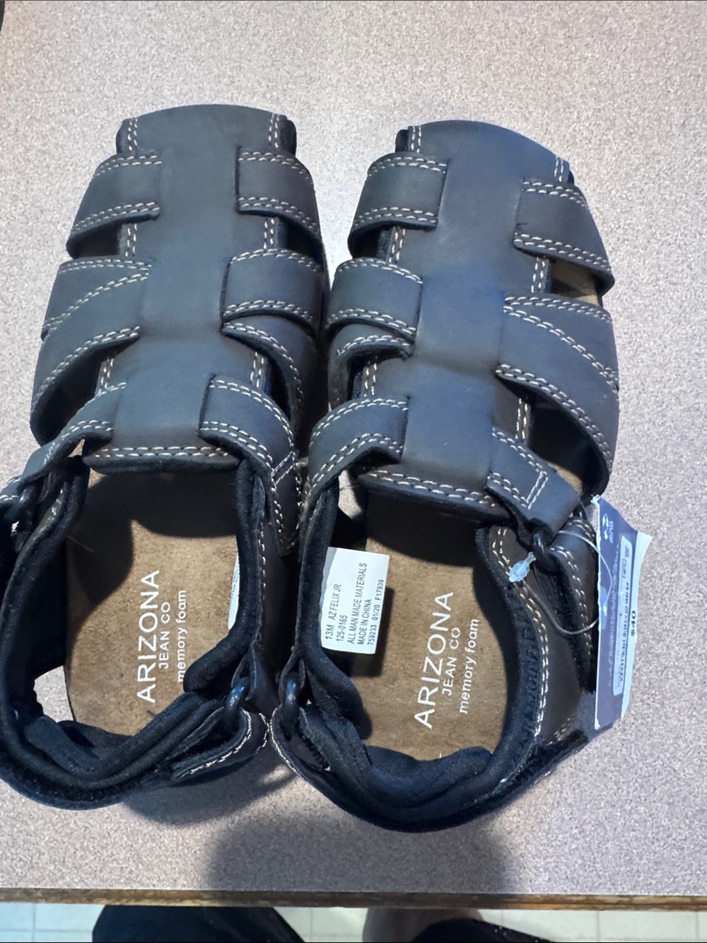 Arizona Jean Company Black Kids Fisherman Sandals
